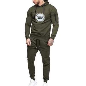 Logo personnalisé deux pièces tenues vêtements hommes unisexe polaire survêtement ensemble sweats à capuche et pantalons de survêtement ensembles - Product Image 6