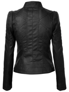 Veste coupe-vent pour femme en cuir véritable et tricot, nouvelle conception 2026, avec fermeture éclair, tissu respirant, poches, vente en gros OEM - Product Image 6