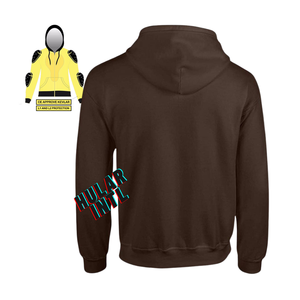 Sweat à capuche pour unisexe personnalisé 100% coton polaire pull lourd tenue décontracté pour la moto avec protection CE - Product Image 3