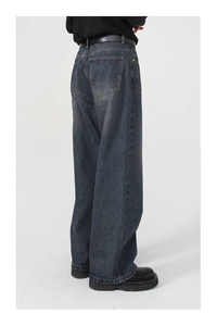 กางเกงยีนส์ขายาวสำหรับผู้ชายแนวเรโทรสีน้ำเงินสไตล์วินเทจขากว้างสไตล์ฤดูร้อน - Product Image 4