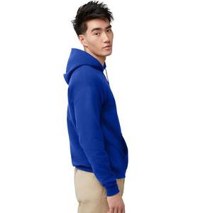 Vente en gros, faible MOQ, sweat-shirt d'hiver en molleton pour homme, couleur bleue, haute qualité, 100% coton, broderie personnalisée, impression personnalisée, coupe décontractée - Product Image 4