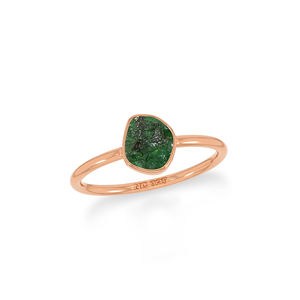 Anillo Apilable con Engaste de Bisel Clásico de Alto Acabado, Chapado en Oro Rosa de 18 Quilates, con Gema Esmeralda en Forma de Pera, Ovalada o Redonda para Mujer, Paquete de 12 - Product Image 1