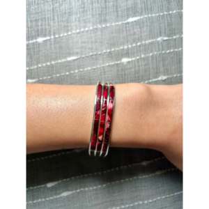 Jamie Johnson Rose Dahlia & Sterling <b>Silver</b> Fashion <b>Cuff</b> <b>Bracelet</b> - Product Image 5
