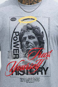 Camisetas al por mayor de alta calidad, 100% algodón, color gris claro personalizado, de lujo, estilo urbano, estampadas, de manga corta para hombre. - Product Image 5