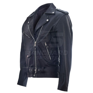 Blouson de moto en cuir imperméable, équipement de conduite durable, protections, blouson de moto en cuir classique - Product Image 3