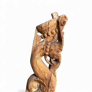 Soporte de Madera Vintage Indio, Tallado a Mano, Decoración Arquitectónica de Pared, Estilo Rústico Antiguo para Interiores del Hogar, Combinación Variada, 1 Contenedor - Product Image 4