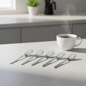 SHARK Juego de cucharas de café de acero inoxidable cromado pulido CVL100C6-6 piezas 11,3 cm - Product Image 3