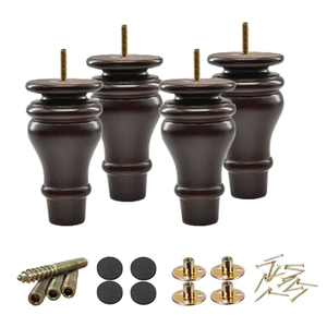 Pieds de canapé en bois massif rond de qualité supérieure, pieds de meubles robustes pour canapé, chaise, lit, armoire, salon, appartement - Product Image 5