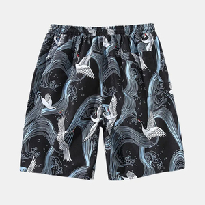 Short vintage pour homme avec applique de logo personnalisé, respirant 100% coton, polyester, surpiqûres à la taille - Product Image 2