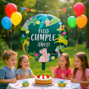 Globos de Fiesta con Diseño de Animales de Feliz Cumpleaños, 45 cm, Bolsa de 12 Unidades - Product Image 3