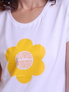 Camiseta elegante de lona para mujer, camiseta elegante de verano con estampado de cuello de media manga, ropa informal cómoda de moda, camisetas de talla grande para mujer - Product Image 3