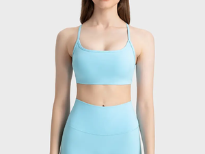 Soutien-gorge de sport sans fil pour femme avec impression de logo personnalisé, débardeur de sport uni sans dos, sous-vêtements de yoga sans couture en forme de U, veste de fitness - Product Image 5