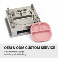 Molde de silicona para platos, molde de succión para platos de bebé, molde de acero para platos de silicona, logotipo personalizado, fabricación de moldes OEM, fábrica mayorista