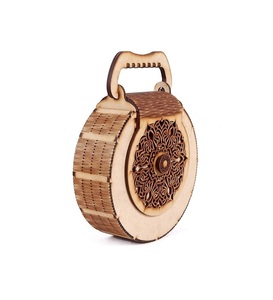 กระเป๋าไม้สีน้ำตาลเรซิ่นกระเป๋าถือแบบดั้งเดิม - Product Image 6