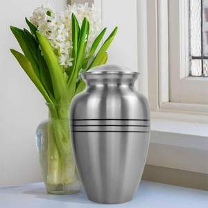 High Quality Brass Cremation Urn <b>for</b> Human Ashes Dark Blue Cross & Floral Engraved Funeral Urn <b>for</b> <b>Sale</b> - Product Image 3