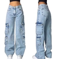 Vente en gros usine : Jean taille haute pour femme avec strass sur toute la surface, tissu doux, coupe large, effet amincissant