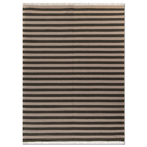 อินดัสบาร์พรมขนสัตว์สไตล์คลาสสิกสีเบจสีน้ำตาลทอแบบแบนทำด้วยมือ 4 ม. รูปสี่เหลี่ยมผืนผ้าลายทางสำหรับห้องโถงสำหรับห้องนั่งเล่นในบ้าน SDWL-691 - Product Image 1