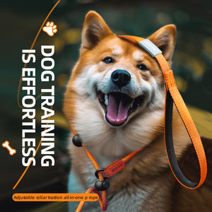 Correas de Nailon para Entrenamiento de Mascotas, Cadena LED, Collares Dobles Todo en Uno, Correa de Cuero para Perros con Manos Libres y Mango Suave - Product Image 1