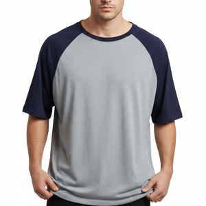 T-shirts de sport pour hommes en jersey 100% coton, manches raglan, vêtements de sport surdimensionnés, t-shirts à impression numérique sur le devant, design vierge, fabricant - Product Image 4