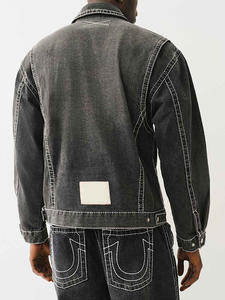 OEM personalizado último nuevo diseño chaqueta de mezclilla lavado de algodón ajustado de manga larga chaqueta de mezclilla para los hombres de la calle de invierno chaqueta - Product Image 6