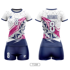 Nouvel arrivage d'uniformes de volley-ball Ensemble d'uniformes d'équipe personnalisés pour femmes, uniforme respirant en polyester imprimé par sublimation - Product Image 4