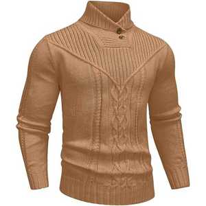 Suéter de poliéster de cuello redondo con logotipo personalizado de alta calidad para hombres Diseño de punto suave-Venta al por mayor - Product Image 4