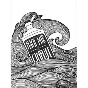 Impresión de Arte Moderno: Diseño de Natureza Muerta de Madeleine con la Frase 'After Me the Deluge of Gin' en Papel - Product Image 1