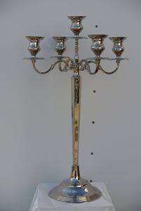 Modern <b>Silver</b> Three Arm Candelabra With Elegant Metallic Finish For Premium Home Decor Styling - Product Image 2