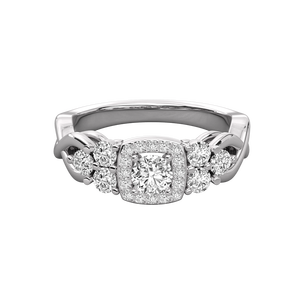 Bague élégante pour femme en or 14 carats avec diamant solitaire rond - Product Image 3