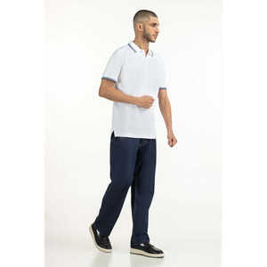 Polo 100% Poliéster con Características Antiarrugas, Bordado Oscuro, Patrón Sólido, Alta Calidad, Corte Ajustado, Talla Grande XL - Product Image 4