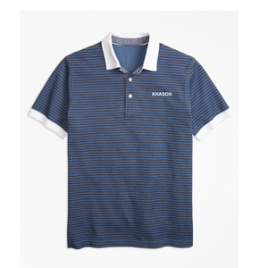 Diseño personalizado O-cuello para la camisa Polo para los hombres de secado rápido transpirable Impresión digital 100% Algodón Seda Poliéster Tejido - Product Image 3