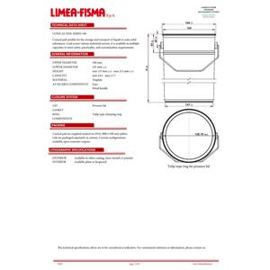 Best Quality Customizable tinplate conical pails 160 mm available with pressure <b>lid</b> and total capacity from 3,0 up to 3,7 lt - Product Image 2