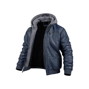 Men Leather <b>Jacket</b> Street Wear Men Leather <b>Jacket</b> Winter <b>Jacket</b> Solid Color - Product Image 1