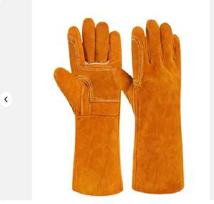 Guantes de soldadura Tig de lona de Palma de cuero para niños de trabajo de construcción resistente de fábrica - Product Image 6