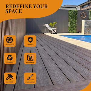 Revêtement de terrasse extérieur en WPC brossé moderne et robuste, résistant aux UV et imperméable, pour projets de paysagisme extérieur - Product Image 6
