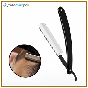 Navaja de Afeitar con Mango de Madera, Herramienta Profesional de Barbería - Product Image 3