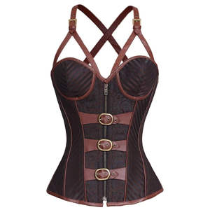 Real <b>Leather</b> Women's <b>Corset</b> Tops Sexy Overbust Shapewear Modern <b>Corset</b> for Plus Size Breathable with best cheap quality - Product Image 3