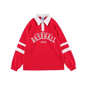 Sudaderas Polo de manga larga de gran tamaño a la moda, polos para hombre, logotipo personalizado a la moda, serigrafía tejida - Product Image 2