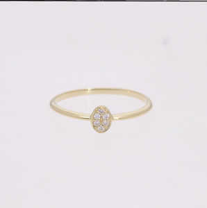 Anillo Minimalista de Oro Blanco de 14K con Baño de Rodio, Diamante Natural con Corte Brillante, Engaste Micro Pavé, Joyería Clásica para Mujer - Product Image 5