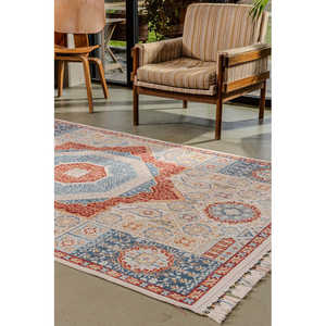 Alfombra Moderna Antigua Multicolor Netline AN003, 100% Poliéster, Fácil de Limpiar y Duradera, 80x150cm, 10022g, para Dormitorio, Antideslizante - Product Image 5