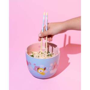 Tazón de Ramen de Porcelana BT21 con Palillos, Diseño Clásico Ecológico, Vajilla para Fideos, Logotipo Personalizado para Bodas, Uso Alimentario - Product Image 1