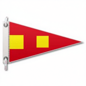 ธงสัญญาณทางทะเล รุ่นที่สี่ ขนาด 120x96 ซม. สีแดง พร้อมสี่เหลี่ยมสีเหลือง - Product Image 1