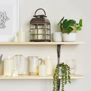 Lanterne décorative à bougie en métal enduit noir et verre de salon pour la maison et le Ramadan éclairage décor lanterne de sol - Product Image 4