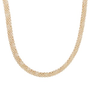 Collier ras du cou plaqué or jaune 18 carats de style luxe pour femmes chaîne de pop-corn à la mode mariages certifiés IGI de haute qualité fabriqués - Product Image 5
