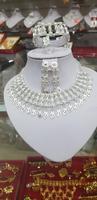 Parure de bijoux classique plaquée or 24 carats pour femme, style vintage, collier et boucles d'oreilles Comores Mayotte, fabriquée en Allemagne, États-Unis, France, en alliage