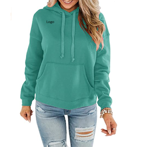 Hot Selling Womens Casual Hoodies <b>Long</b> Sleeve Solid Lightweight Pullover Tops Loose <b>Sweatshirt</b> With Pocket Direct From Factory - Product Image 1
