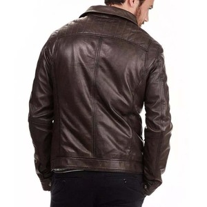 Veste en cuir de motard noir à la mode, vêtements pour hommes, veste en cuir véritable à la mode 2022 - Product Image 6