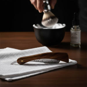 Navaja de Afeitar Recta TRICUT Premium con Mango de Madera, Navaja de Barbero Profesional con Soporte de Acero Inoxidable, Instrumentos de Salón y Belleza - Product Image 2