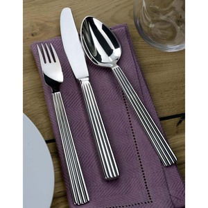 Ensemble de couverts en acier inoxydable poli or rose avec poignée torsadée cuillère portable en argent pour la maison et le mariage - Product Image 6