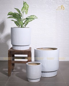 White Ceramic Flower <b>Pot</b> FI133H32 Modern Style for Home & Garden <b>Planting</b> and <b>Mini</b> Landscapes - Product Image 4
